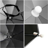 Umbrela de Cap, Vivimall, Diametru 69 cm, Banda Elastica de Cap, Protectie UV/Ploaie, Albastru Ceata - vivimall.ro