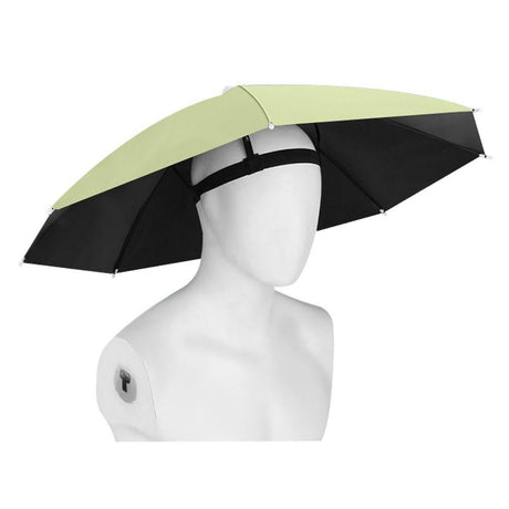 Umbrela de Cap, Vivimall, Diametru 69 cm, Banda Elastica de Cap, Protectie UV/Ploaie, Verde Matcha - vivimall.ro