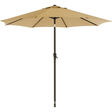 Umbrela Rotunda De Soare Pentru Terasa, Diametru 2.70 M, Inclinare, Manivela, Crem - vivimall.ro