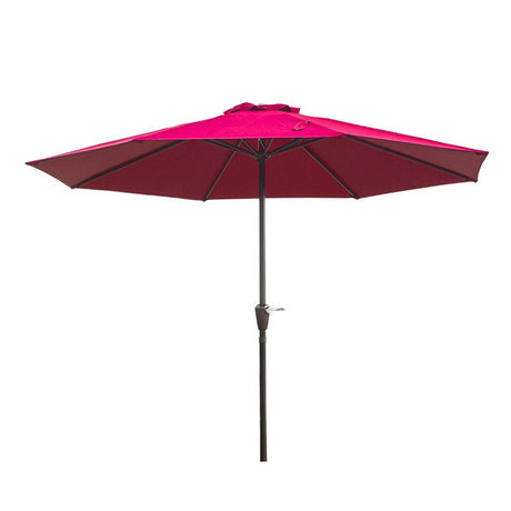 Umbrela Rotunda De Soare Pentru Terasa, Diametru 2.70 M, Manivela, Rosu - vivimall.ro