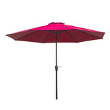 Umbrela rotunda de soare Vivimall pentru terasa, diametru 2.70 m, manivela, rosu - vivimall.ro