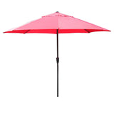 Umbrela rotunda de soare Vivimall pentru terasa, diametru 2.70 m, manivela, rosu - vivimall.ro