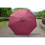 Umbrela rotunda de soare Vivimall pentru terasa, diametru 2.70 m, manivela, rosu - vivimall.ro