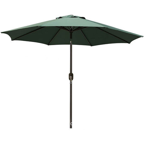 Umbrela Rotunda De Soare Pentru Terasa Sau Gradina, Diametru 2.70 M, Inaltime 2.80 M, 9 Brate, Manivela, Diametru Tija 35 Mm, Inclinare, Verde - vivimall.ro