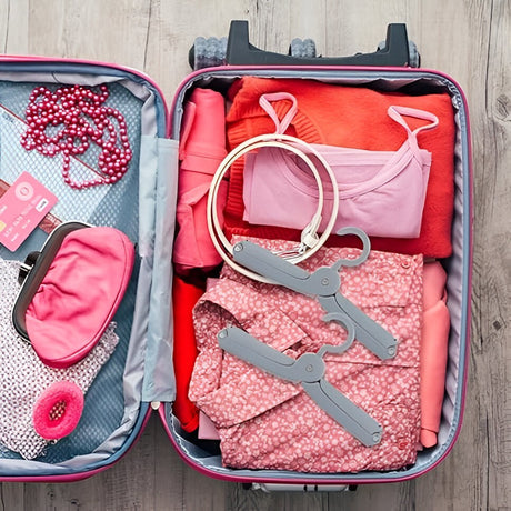 Umeras Pliabil de Calatorie, Vivimall, Mini Cuier Portabil pentru Haine, Suport de Uscare, 14x7x1.4cm, Gri - vivimall.ro