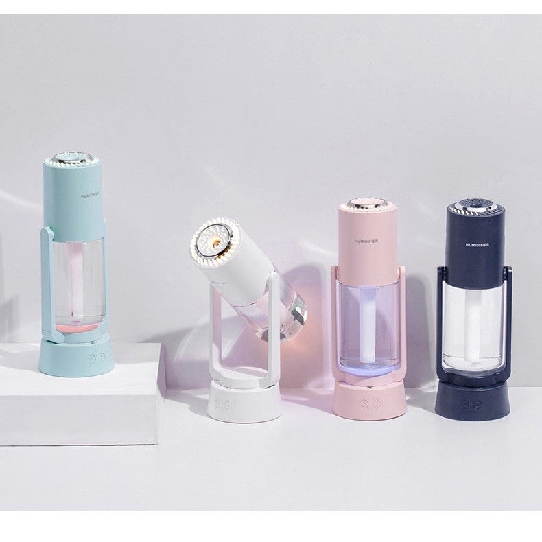 Umidificator Și Purificator Aer, Ultrasonic, Portabil, Rezervor 200ml, Cu Ioni Negativi, LED, 7 Culori, Rotație 360 Grade - vivimall.ro