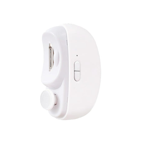 Unghiera Electrica 2 in 1, Flippy, Taiat si Slefuit, 2 Viteze, Lumina LED, Design Ergonomic, Compartiment Resturi, Portabila, Silentioasa 65 db, USB-C, Manichiura, Ideal Pentru Copii si Adulti, 8.5 x 6.8 x 3.3 cm, Alb - vivimall.ro