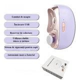 Unghiera Electrica 2 in 1, Flippy, Taiat si Slefuit, 2 Viteze, Lumina LED, Design Ergonomic, Compartiment Resturi, Portabila, Silentioasa 65 db, USB-C, Manichiura, Ideal Pentru Copii si Adulti, 8.5 x 6.8 x 3.3 cm, Violet - vivimall.ro