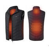 Vesta Inteligenta Incalzita, Vivimall, Unisex, 2 Zone de Incalzire, Umplutura Bumbac, 3 Trepte de Temperatura, Incarcare USB, Negru, sub 45 kg, Marime S - vivimall.ro