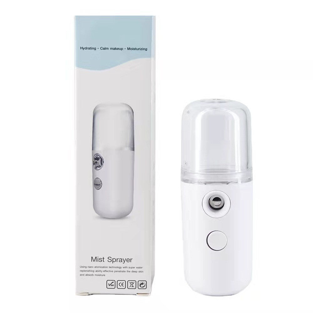 Spray De Hidratare Facialäƒ Cu Tehnologie Nano, Hidratare, Igienizare, Abur Rece, Ãžncäƒrcare Usb, Capacitate 30 Ml, 10Cm - vivimall.ro