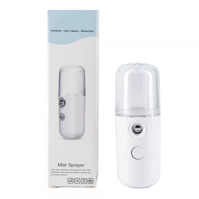 Spray De Hidratare Facialäƒ Cu Tehnologie Nano, Hidratare, Igienizare, Abur Rece, Ãžncäƒrcare Usb, Capacitate 30 Ml, 10Cm - vivimall.ro