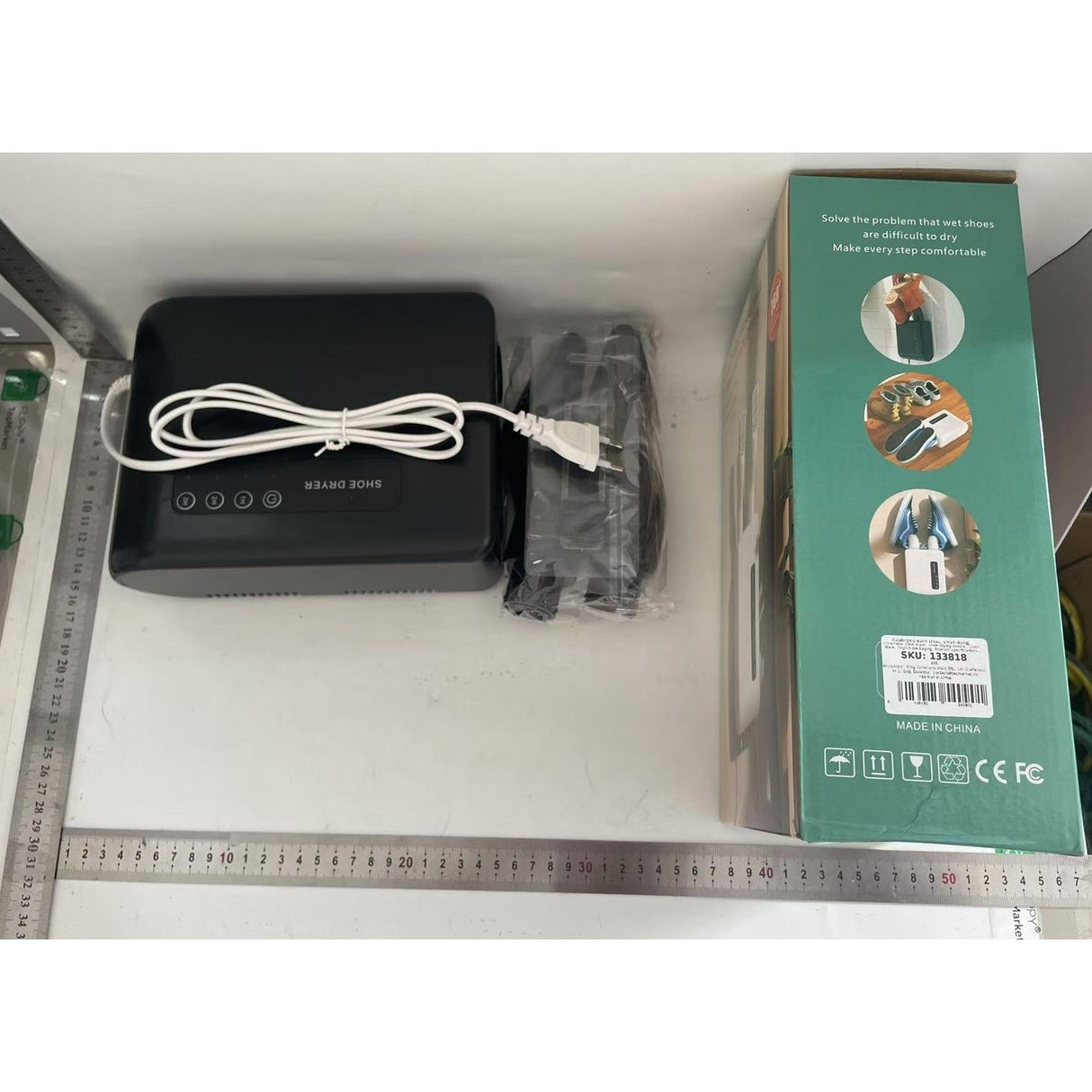 Uscator de Pantofi, Flippy, Functie de Uscare, Dezinfectie, Dezodorizare, Montaj pe Perete fara Perforare, din PVC, Silentios, Timer, Negru