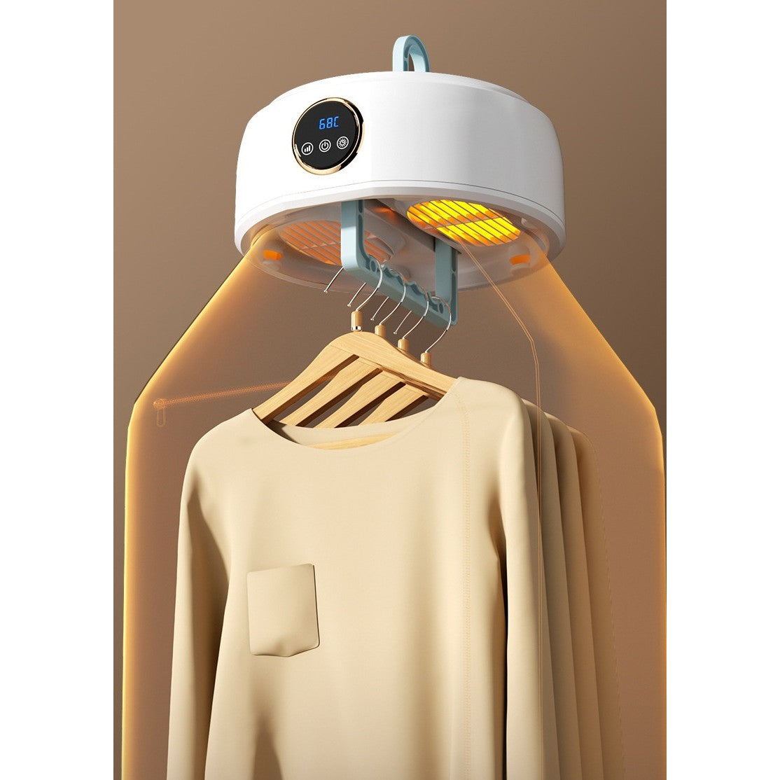 Uscator de Rufe, Vivimall, Portabil, Pliabil, Silentios, Reglabil, Temporizator, 26.5 x 11 cm, Alb - vivimall.ro