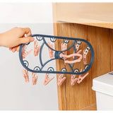 Uscator de Rufe Suspendat Vivimall, cu 12 Carlige, Rotire 360 Grade, Protectie Vant, Mateiral Plastic, Usor de Depozitat, Multifunctional, 30 x 12.5 cm, Albastru/Roz - vivimall.ro