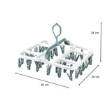 Uscator de Rufe Suspendat Vivimall, cu 40 Carlige, Rotire 360 Grade, Protectie Vant, Pliabil, Patrat, Mateiral Plastic, Usor de Depozitat, Multifunctional, 36 x 24 cm, Alb/Albastru - vivimall.ro