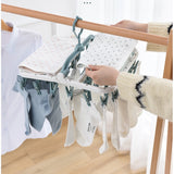 Uscator de Rufe Suspendat Vivimall, cu 40 Carlige, Rotire 360 Grade, Protectie Vant, Pliabil, Patrat, Mateiral Plastic, Usor de Depozitat, Multifunctional, 36 x 24 cm, Alb/Albastru - vivimall.ro