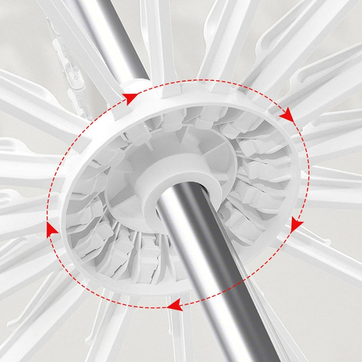 Uscator de Rufe Vertical, Vivimall, 2 Niveluri, Pliabil, din ABS+PP+Otel Inoxidabil, Rotire 360 Grade, 130 x 75 cm, Alb - vivimall.ro