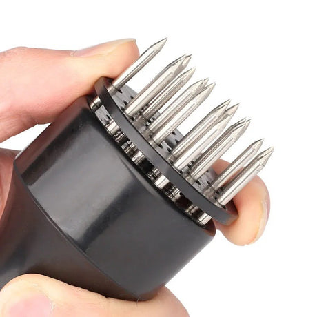 Ustensila pentru fragezit carnea, cu 21 de tije ascutite din inox 304, 20 cm, negru - vivimall.ro