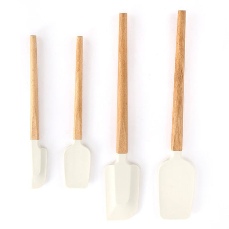 Set spatule silicon lemn bucatarie | SoftChef - vivimall.ro