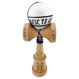 Kendama X TE IUBESC Originala, Profesionala, Vivimall, Super Sticky cu Cupe Mari KING SIZE V3, Gaura in Baza, Rulment Metalic, din lemn 18 cm, Ata 62/65 cm, Alb/Alb - vivimall.ro