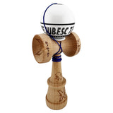Kendama X TE IUBESC Originala, Profesionala, Vivimall, Super Sticky cu Cupe Mari KING SIZE V3, Gaura in Baza, Rulment Metalic, din lemn 18 cm, Ata 62/65 cm, Alb/Alb - vivimall.ro