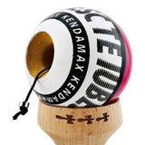 Kendama X TE IUBESC Originala, Profesionala, Vivimall, Super Sticky cu Cupe Mari KING SIZE V3, Gaura in Baza, Rulment Metalic, din lemn 18 cm, Ata 62/65 cm, Roz/Alb - vivimall.ro