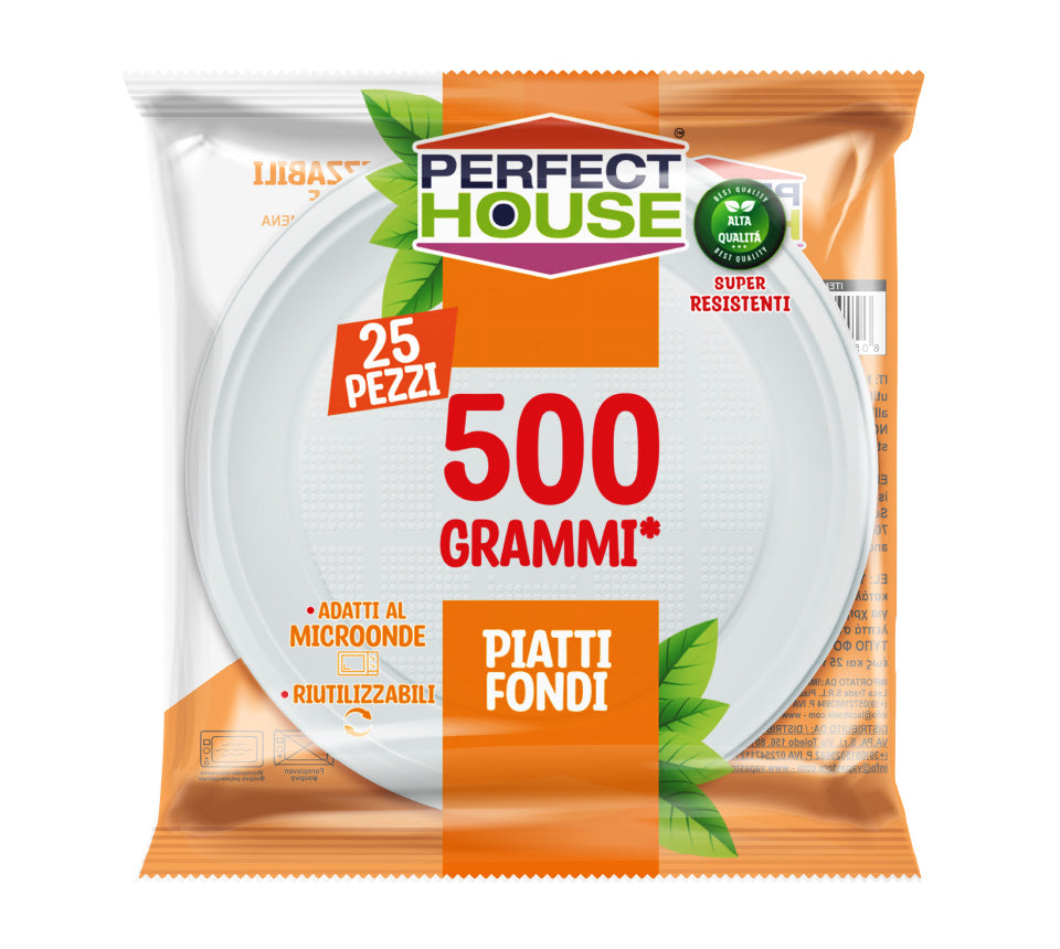 Perfect House - Piatti Riutilizzabili Colorati - 20 pz - Practicitate la Masa