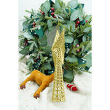 Varf decorativ de brad, Auriu, in forma de Stea, cu model decupat, din Plastic/Metal, 18 cm x 26 cm, Interior/Exterior, Vivimall - vivimall.ro