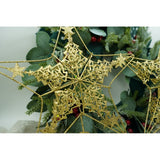 Varf decorativ de brad, Auriu, in forma de Stea, design de braduti, din Plastic/Metal, 24 cm x 27 cm, Interior/Exterior, Vivimall - vivimall.ro