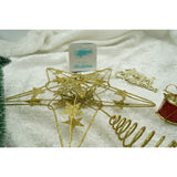 Varf decorativ de brad, Auriu, in forma de Stea, design de stele, din Plastic/Metal, 25 cm x 27 cm, Interior/Exterior, Vivimall - vivimall.ro