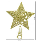 Varf decorativ de brad, Auriu, in forma de Stea, design spiralat, din Plastic/Metal, 29 cm x 38 cm, Interior/Exterior, Vivimall - vivimall.ro