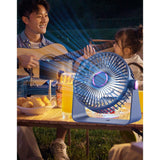 Ventilator 2in1, Vivimall, de Masa/de Perete, Incarcare USB, 3.7 V, 4.5 W, 1200 mAh, 17.5 x 17 x 7.6 cm, Albastru Fumuriu - vivimall.ro