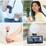 Ventilator Ultra Portabil Cu Aromaterapie, 3 In 1, De Mana, De Birou, De Gat, 5 Trepte De Viteza, Incarcare Usb, Autonomie 12H, Pliabil, Cu Ecran Lcd - vivimall.ro