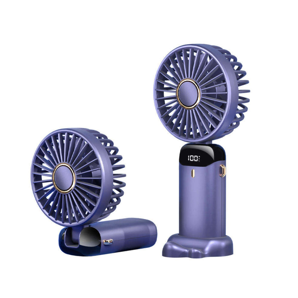Ventilator Ultra Portabil Cu Aromaterapie, 3 In 1, De Mana, De Birou, De Gat, 5 Trepte De Viteza, Incarcare Usb, Autonomie 12H, Pliabil, Cu Ecran Lcd