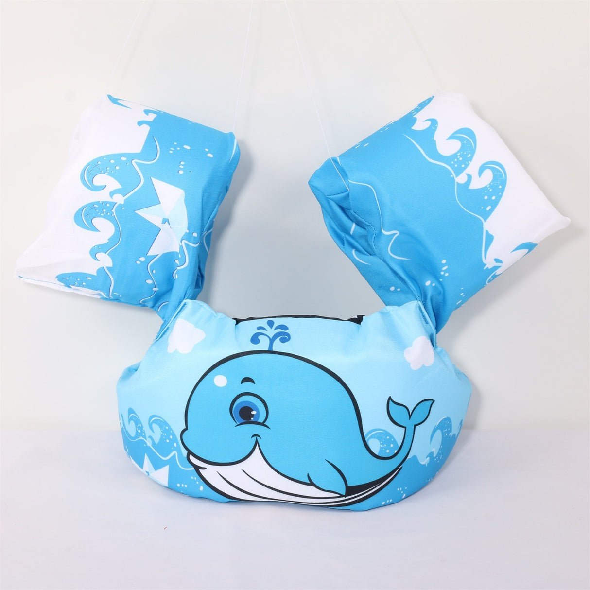 Vesta de salvare pentru copii cu aripioare de inot, Vivimall, Albastru, Model balena - vivimall.ro