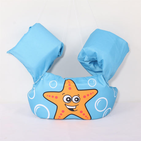 Vesta De Salvare Pentru Copii Cu Aripioare De Inot, Albastru, Model Stea De Mare - vivimall.ro