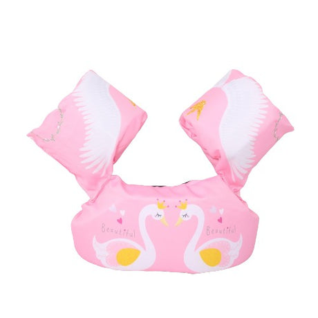 Vesta de salvare pentru copii cu aripioare de inot, Vivimall, Roz, Model lebede - vivimall.ro