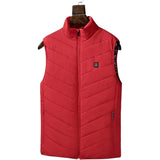 Vesta cu Incalzire, Flippy, Unisex, 2 Zone de Incalzire, Umplutura Bumbac, 3 Trepte de Temperatura, Incarcare USB, Rosu, 74 - 84 kg, Marime XXXL - vivimall.ro