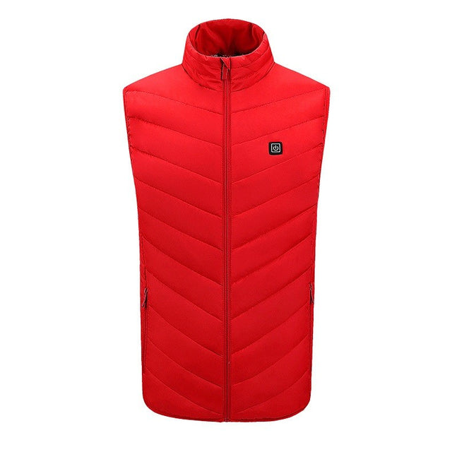 Vesta cu Incalzire, Flippy, Unisex, 2 Zone de Incalzire, Umplutura Bumbac, 3 Trepte de Temperatura, Incarcare USB, Rosu, 58 - 65 kg, Marime XL - vivimall.ro