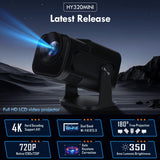 Video Proiector Portabil cilindric HY320 MINI, Vivimall, Inteligent pentru Jocuri, Ultra HD 1920 x 1080, Wireless, Compatibil cu Android/iOS, 15 x 10 x 9 cm, Negru - vivimall.ro