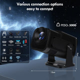 Video Proiector Portabil cilindric HY320 MINI, Vivimall, Inteligent pentru Jocuri, Ultra HD 1920 x 1080, Wireless, Compatibil cu Android/iOS, 15 x 10 x 9 cm, Negru - vivimall.ro