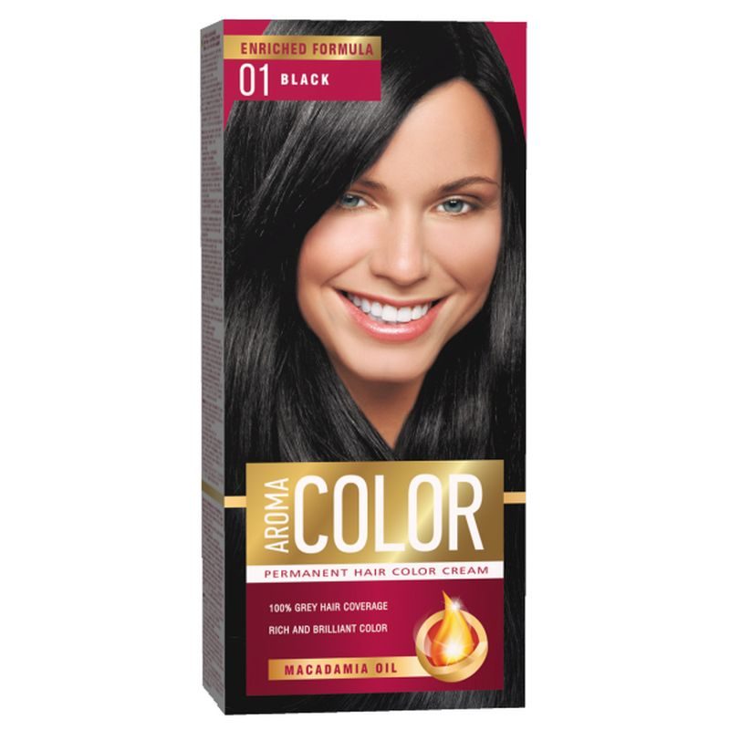 Vopsea pentru Par, Aroma Color, 01 Black