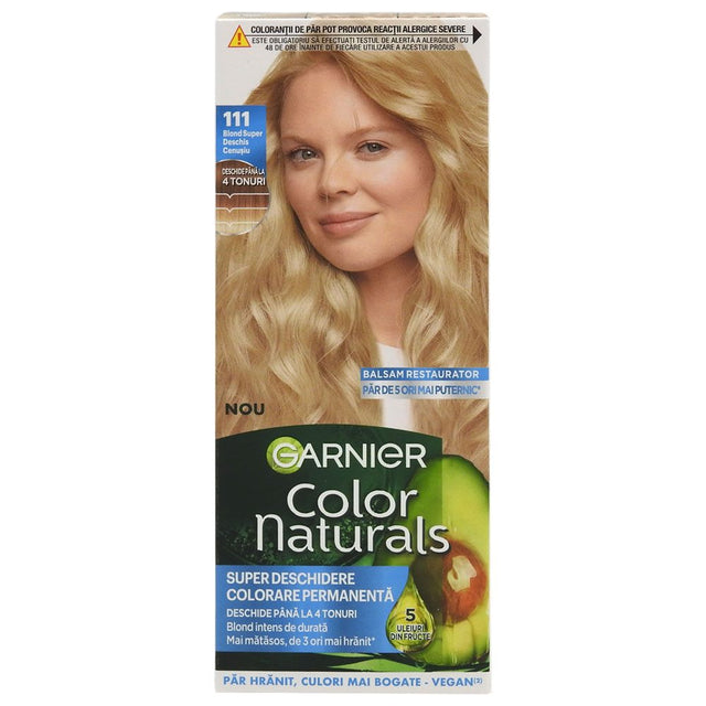 Vopsea de păr Garnier Color Naturals nuanța 111 Blond Super Deschis Cenușiu, vedere frontală produs