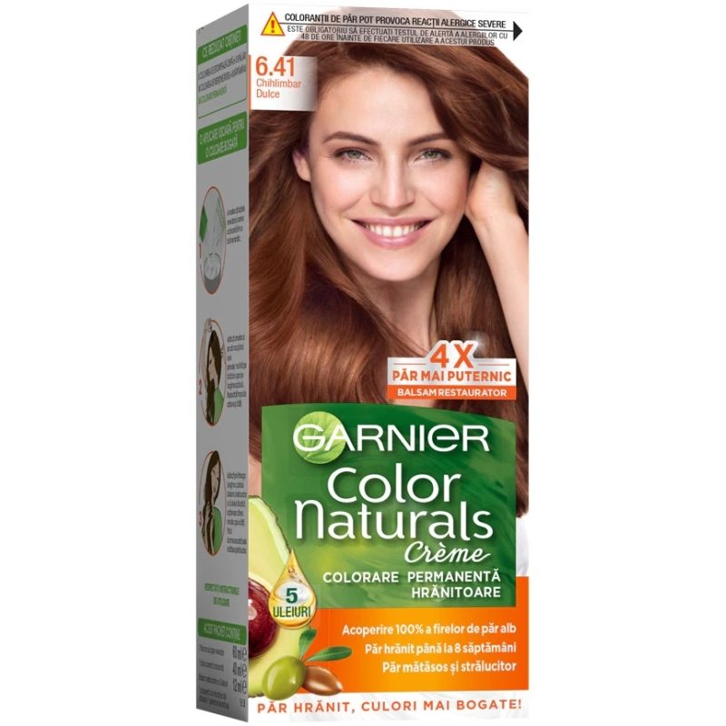 Vopsea pentru Par, Garnier Color Naturals, 6/41 Nuanta de Chihlimbar Dulce