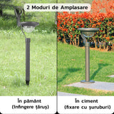 Lampa Solara Led Cu 2 Moduri De Fixare, Ip65, Material Abs, Baterie 4.5 V, 200 Mah, 450 Lumeni, 42.5 X 15 Cm, Alb Cald - vivimall.ro