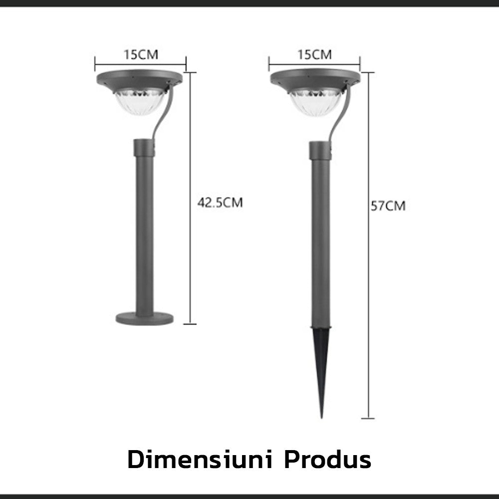 Lampa Solara Led Cu 2 Moduri De Fixare, Ip65, Material Abs, Baterie 4.5 V, 200 Mah, 450 Lumeni, 42.5 X 15 Cm, Alb Cald - vivimall.ro