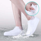 Husa Incaltaminte, Vivimall, Impermeabila, Antiderapanta, din Latex, 13 x 13 x 2 cm, Marime M 34-40 cm, Alb - vivimall.ro