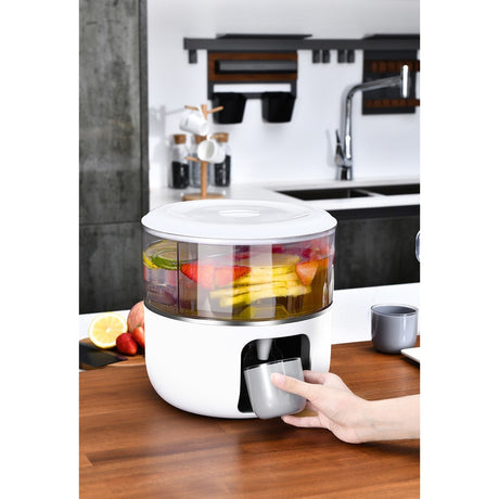 Dozator de apa Vivimall, 3 compartimente rotative, capacitate mare de 3l, alb - vivimall.ro