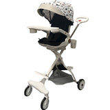 Carucior Sport Flippy 3in1, 6-36 Luni, Reversibil, Pliabil, Tavita pentru Masa, Pozitie de Somn, Centura de Siguranta, Roti 360, Suport Pahar, Copertina pentru Soare, 32x63x95cm, Bej Model Cosmos - vivimall.ro