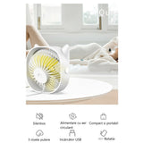 Mini Ventilator Pentru Birou Cu Usb, Rotire 360 Grade, 3 Viteze, 13.5 X 12,8 Cm - vivimall.ro